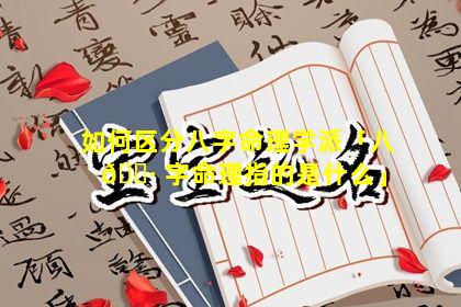 如何区分八字命理学派「八 🌷 字命理指的是什么」